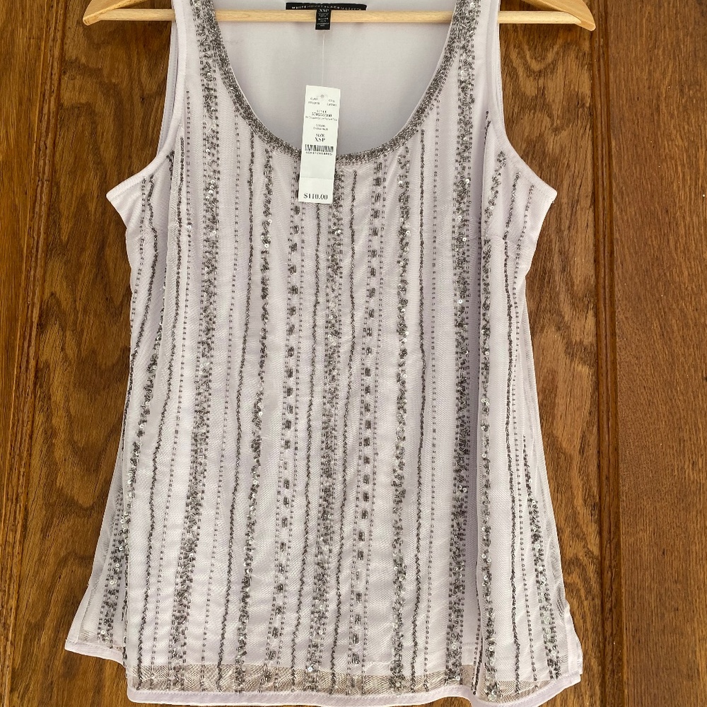 NWT WHBM Sequin Embellished Top in XSP (original price: $110)